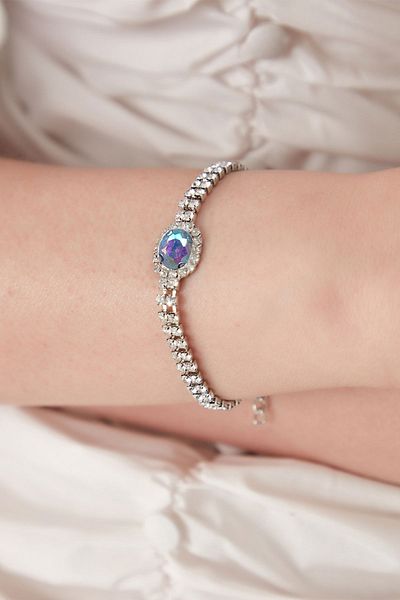 Furtek Aksesuar Women's Janjan Stella Model Zircon Stone Silver Evening Dress Daily Party Prom Date Combination Bracelet