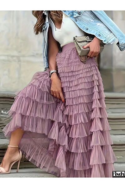 INDRESS STUDIO Kadın Çok Katlı Tül Etek