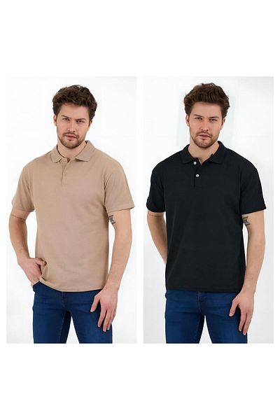 Koçibar Ανδρικό μπλουζάκι Polo Neck Lacoste Σετ 2 τεμ