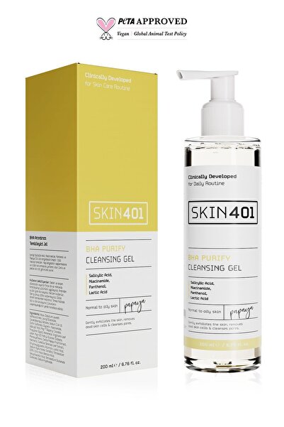 Skin401 Bha Arındırıcı Siyah Nokta Karşıtı Yüz Temizleme Jeli 200ml
