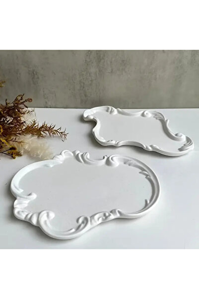 Fatosh Home Διακοσμητικό πιάτο κοσμημάτων και δίσκος παρουσίασης από σκυρόδεμ...