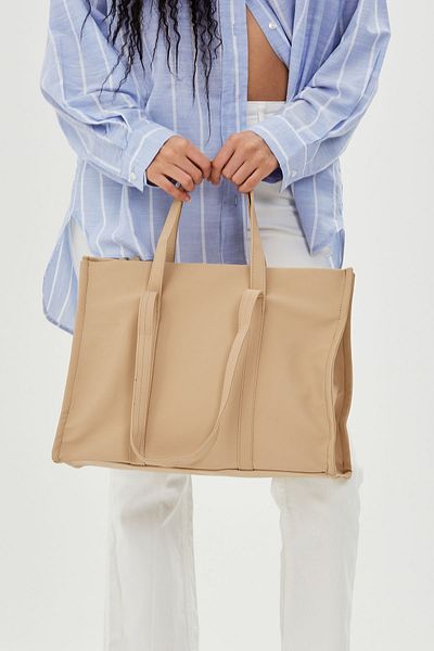 minebag Geantă de umăr pentru femei Parachute Fabric Shopper Amelia Bej