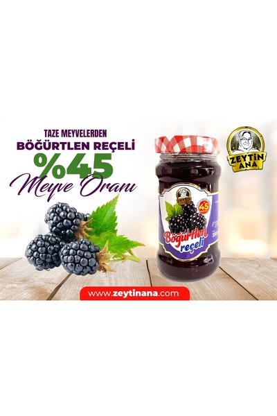 ZEYTİN ANA %45 Meyve Oranı Böğürtlen Reçeli 380 GR Fruktoz ve Glukoz Şurubu İ...