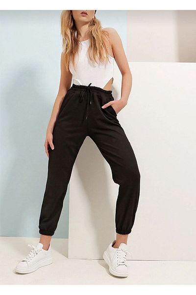 DEEFWEAR Y2k Black KnittEd TrousErs-swEatpants SEt