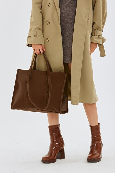 minebag Γυναικεία Τσάντα ώμου Amelia - Ύφασμα Parachute, Καφέ Shopper