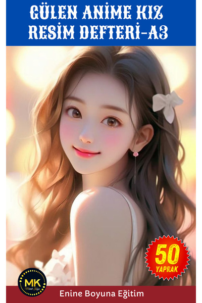 Enine Boyuna Eğitim Large Size Smiling Anime Girl Picture Book