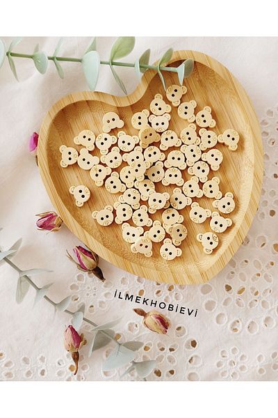 ilmekhobievi Wooden Button Model - 15 Pieces with a Size of 6mm