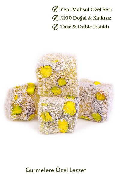 Tuğba Kuruyemiş Gurme Series Hc Double Pistachio Fresh Natural Luxury Turkish Delight 250 Gr