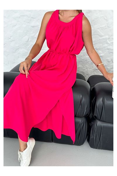 Elif Özbey Butik Φούξια φόρεμα με γιακά