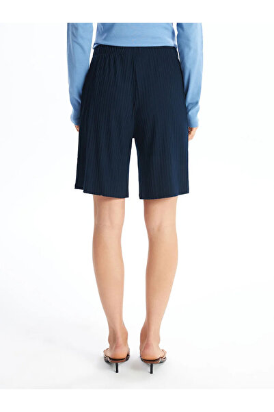 LC Waikiki Lcwaikiki Basic Navy Blue Women's Elastic Waist Straight Shorts