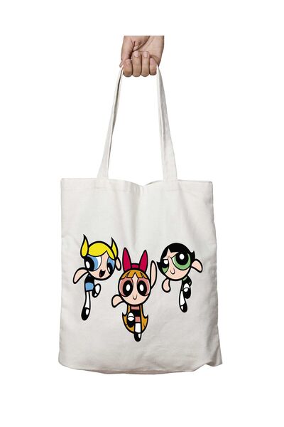 ART HEDİYE Powerpuff Girls - Two Sides Lasting and Washable Shoulder Tote Bag