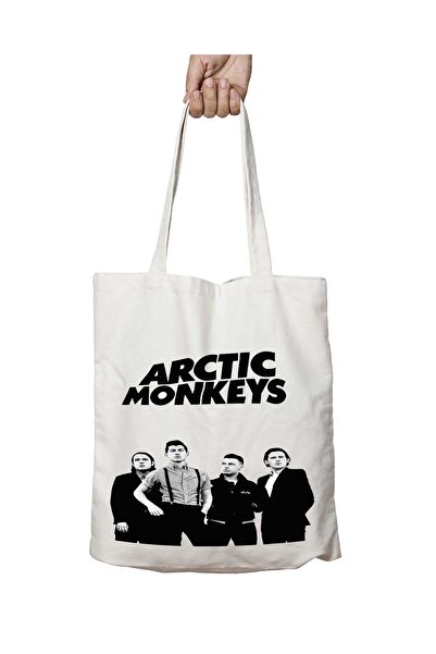 ART HEDİYE Arctic Monkeys Two Sides Lasting and Washable Shoulder Tote Bag - for School and Beach