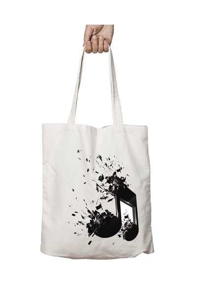 ART HEDİYE Музикална нота - Двустранна, перманентна и переща се платнена чант...