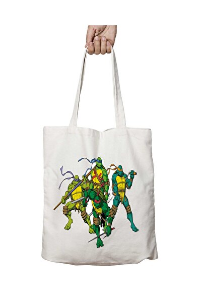 ART HEDİYE سلحفاة سلاحف النينجا - حقيبة كتف قابلة للغسل على الجانبين، للمدرسة والشاطئ