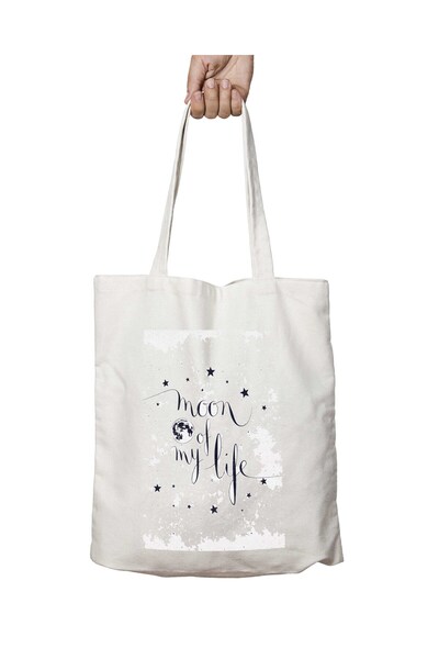 ART HEDİYE Moon Of My Life - حقيبة كتف ثابتة وقابلة للغسل على الجانبين