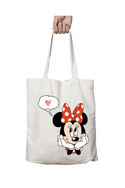 ART HEDİYE Minnie-Mouse-Διαφανής τσάντα ώμου για σχολείο και παραλία που πλένεται δύο όψεων