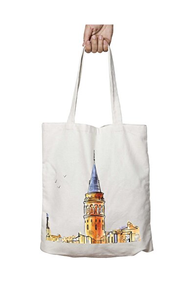 ART HEDİYE Галата-вежа - Двостороння міцна та пральна сумка через плече