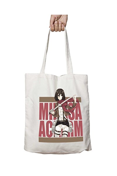 ART HEDİYE Attack on Titan Mikasa Ackermann - Two Sides Lasting and Washable Shoulder Cloth Bag