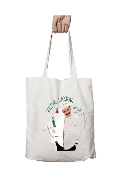 ART HEDİYE Erdal Bakkal - Last Two Sides Washable Permanent Shoulder Tote Bag...