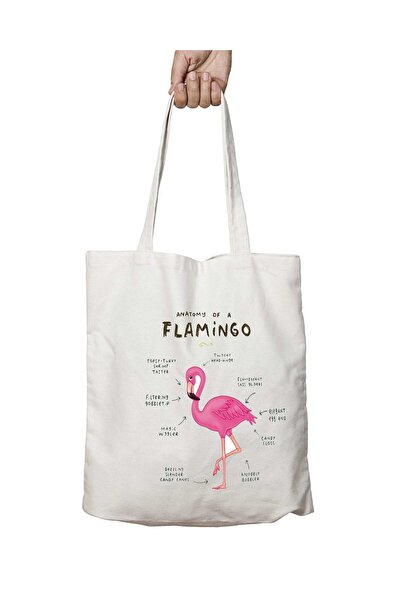 ART HEDİYE فلامينجو أناتومي - حقيبة كتف دائمة قابلة للغسل، للشاطئ والمدرسة
