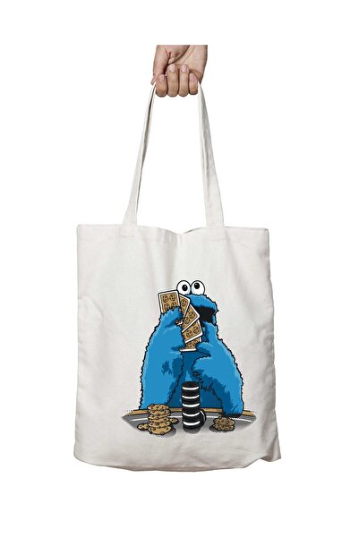 ART HEDİYE شارع سمسم - كوكي، وحش، بوكر، حقيبة كتف تدوم طويلاً وقابلة للغسل