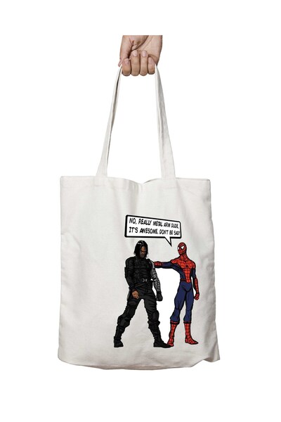 ART HEDİYE حقيبة كتف مدرسية قابلة للغسل على شكل ذراع معدني Dude Spiderman Win...
