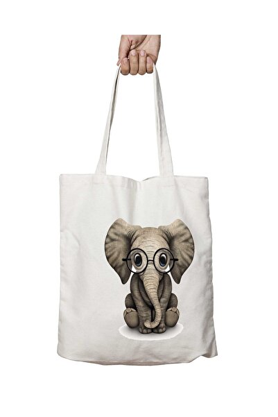 ART HEDİYE Elephant Africa - Washable Shoulder Tote Bag, Lasting Beach and fo...