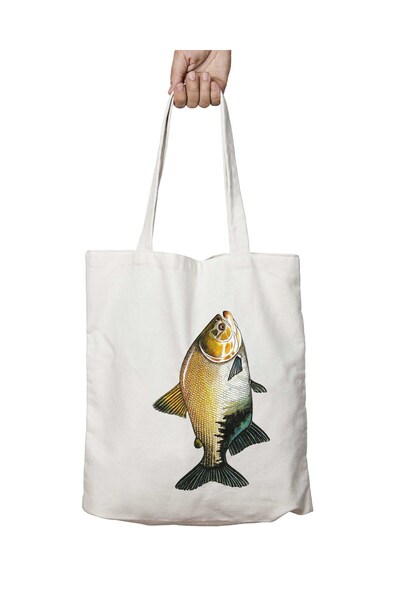 ART HEDİYE حقيبة كتف Tambaqui Fish - قابلة للغسل على الوجهين للمدرسة والشاطئ