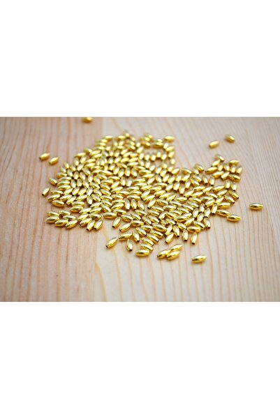 FlowerAksesuar 100 Adet - 2x5 mm Boru Boncuk, Metal Boru Boncuk, Metal Arpa Boncuk, Kolye ve Bileklik Ara Top