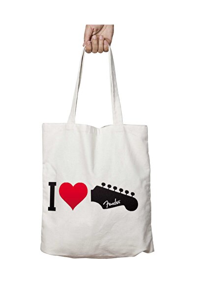 ART HEDİYE Fender Guitar Two Sides Permanent Washable Shoulder Tote Bag - for...