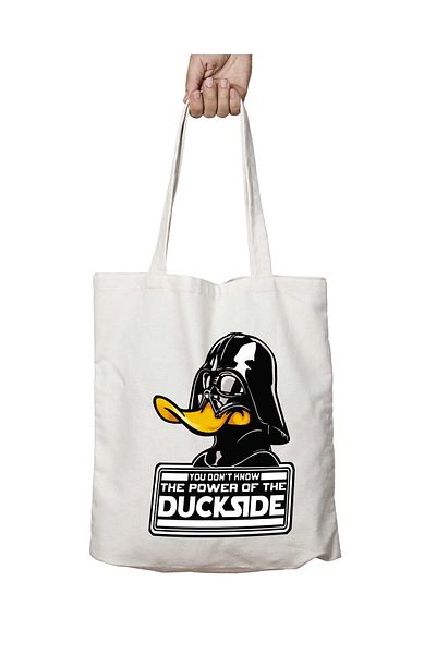 ART HEDİYE Duckside Star Wars - Σχολική και παραλία υφασμάτινη τσάντα ώμου που πλένεται δύο όψεων