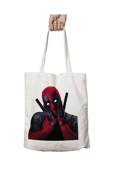 ART HEDİYE Deadpool Sad - Two Sides Lasting and Washable Shoulder Tote Bag
