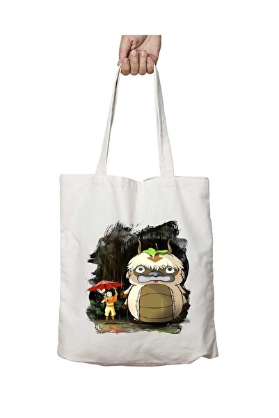 ART HEDİYE Aang e Appa - حقيبة كتف Totoro Crossover ذات وجهين وقابلة للغسل