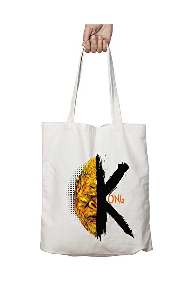 ART HEDİYE King Kong Washable Shoulder Tote Bag - Two Sides Lasting, for Scho...