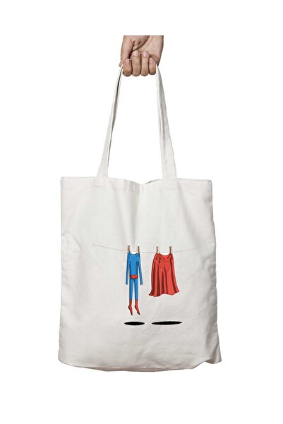 ART HEDİYE Hero Super Laundry - Two Sides Lasting and Washable Shoulder Tote Bag