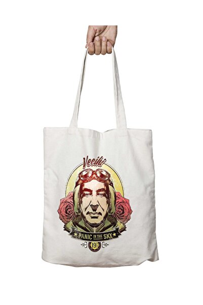 ART HEDİYE Vecihi Hürkuş - Washable Shoulder Tote Bag, Two Sides Permanent, f...