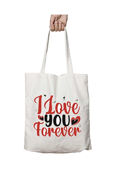 ART HEDİYE Valentine's Day 8 - Washable Permanent Shoulder Tote Bag, Two Side...