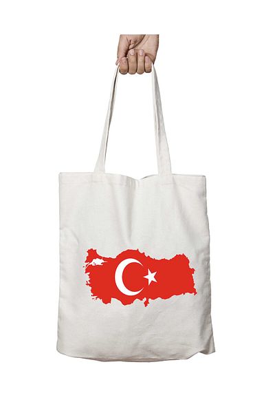 ART HEDİYE Χάρτης Τουρκίας - Διπλή υφασμάτινη τσάντα ώμου που διαρκεί και πλένεται