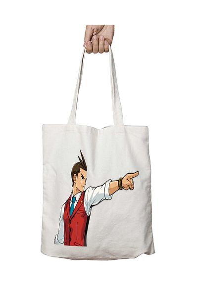 ART HEDİYE Ace-Attorney - Μόνιμη πλενόμενη υφασμάτινη τσάντα ώμου δύο πλευρών