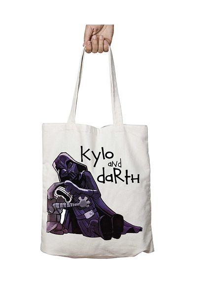 ART HEDİYE Star Wars Kylo and Darth - Διαρκής και πλενόμενη υφασμάτινη τσάντα ώμου δύο όψεων