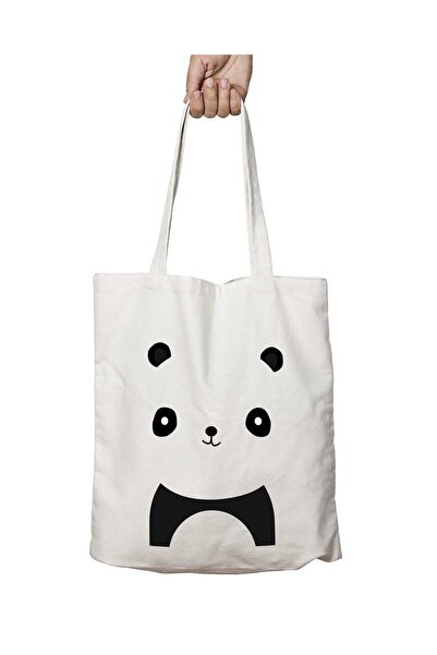 ART HEDİYE حقيبة كتف مدرسية للشاطئ من Panda Silhouette قابلة للغسل على الوجهين