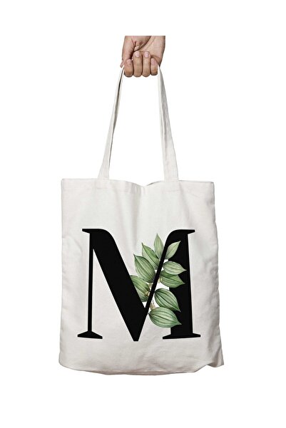 ART HEDİYE Washable Shoulder Tote Bag with Letter M - Lasting, for School and...