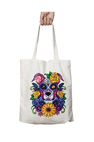 ART HEDİYE المكسيك - حقيبة كتف على شكل جمجمة كلب دائمة قابلة للغسل على الجانبين