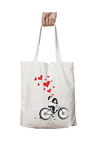 ART HEDİYE Велосипед Серце - Мийка плечова сумка, двостороння, для школи та п...
