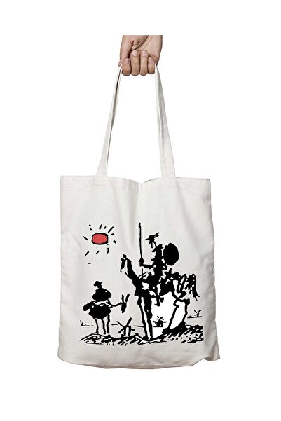 ART HEDİYE حقيبة كتف دون كيشوت قابلة للغسل - تدوم على الجانبين، للمدرسة والشاطئ