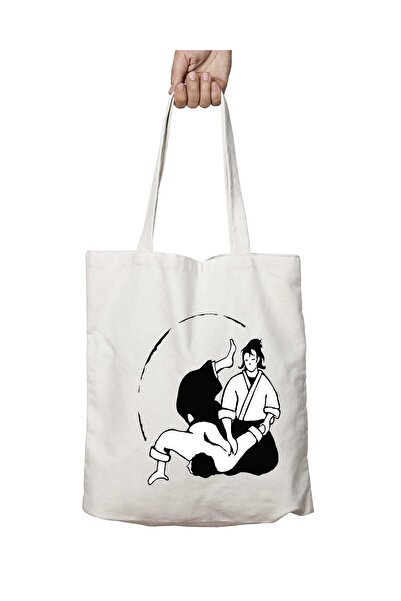 ART HEDİYE Aikido 2 - Two Sides Permanent and Washable Shoulder Tote Bag