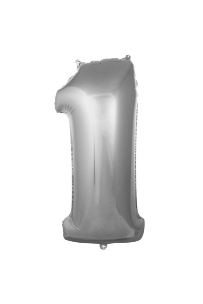 Öz-bal 76 Cm Shiny Silver Colored Metallic Balloon - Large Size Foil Number B...