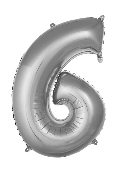 Öz-bal 76 Cm Shiny Silver Colored Metallic Balloon - Large Size Foil Number Balloon