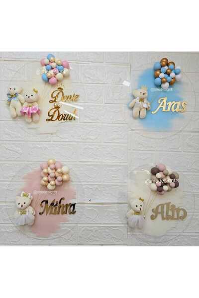 s'he design ERKEK BEBEK İSMİNE ÖZEL HAZIRLANAN BÜYÜK BOY PLEKSİ KAPI SÜSÜ