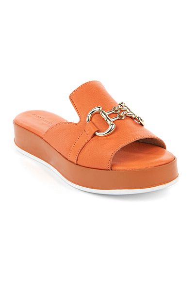 Hush Puppies Asan ( 624219 ) - Stylish Genuine Leather Anatomical Women's Slippers, Buckle